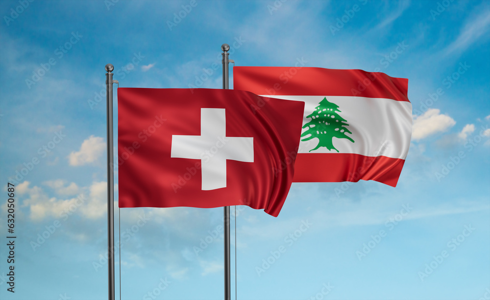 Lebanon and Switzerland flag