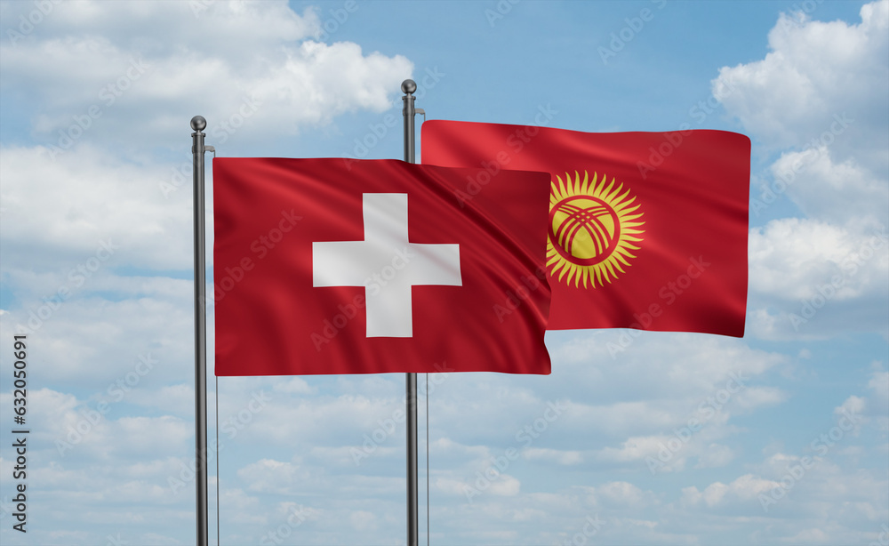 Kyrgyzstan and Switzerland flag