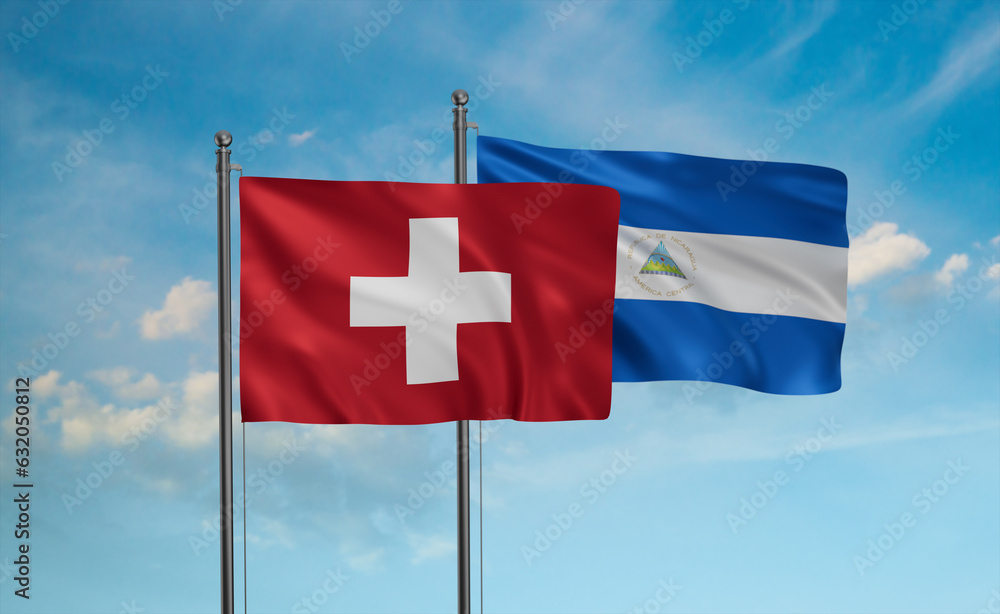 Nicaragua and Switzerland flag