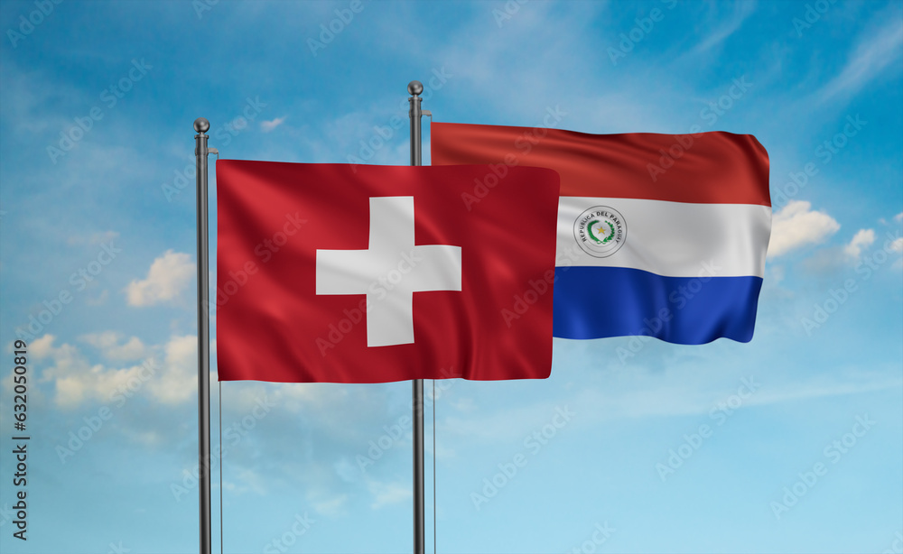 Paraguay and Switzerland flag