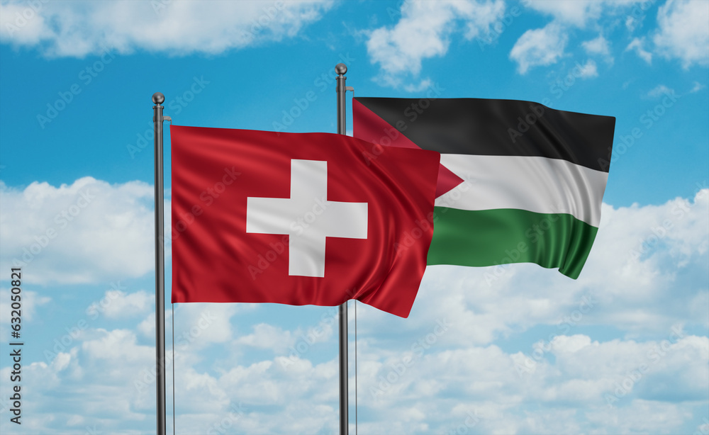 Palestine and Switzerland flag