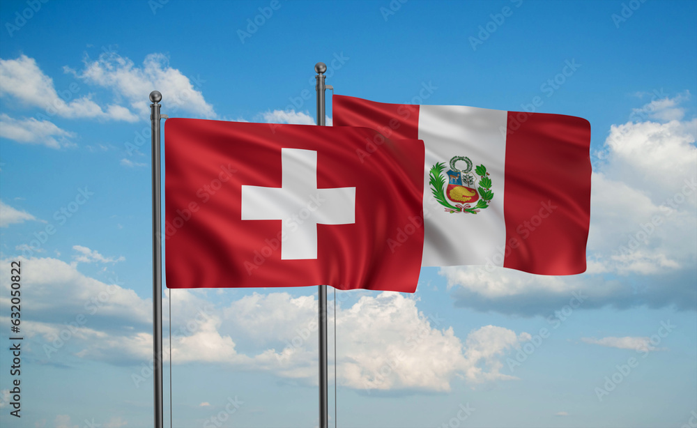 Peru and Switzerland flag
