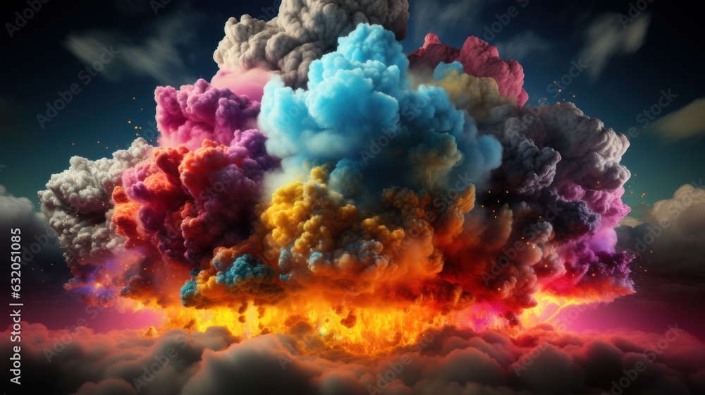 Set colorful cloud explosion game effect Isolated smoke element of gas explosion Set colorful cloud explosion game effect Isolated smoke element of gas explosion