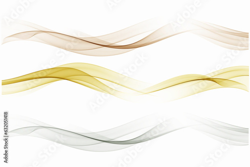 Abstract waves, soft and colored smoke gradient lines collection.