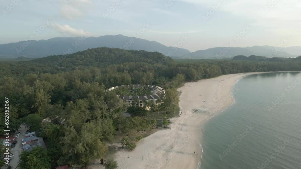 Beach flyover to circular Tanjung Rhu Resort hotel on Langkawi, MAL Beach flyover to circular Tanjung Rhu Resort hotel on Langkawi, MAL