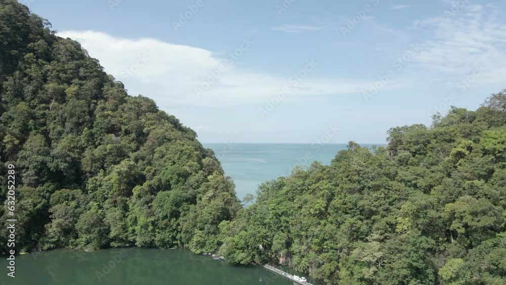 Tourism flyover: Dayang Bunting Lake to Strait of Malacca in Malaysia Tourism flyover: Dayang Bunting Lake to Strait of Malacca in Malaysia