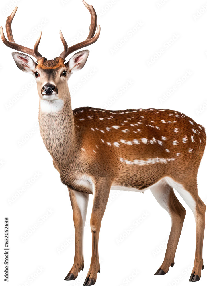 Obraz premium Sika deer on a transparent background. AI generated