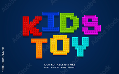 KIds toy 3D editable text style effect	