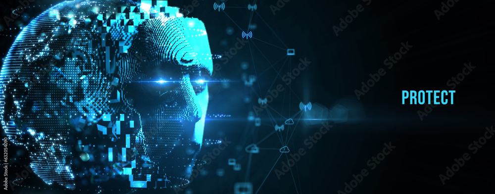 Cyber security data protection business technology privacy concept. . 3d illustration Cyber security data protection business technology privacy concept. . 3d illustration