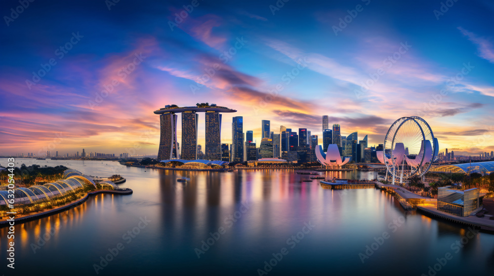 Singapore city Beautiful Panorama view
