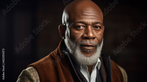 Portrait of an elderly Afro-American male.