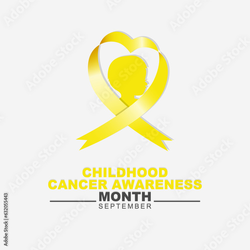 Childhood cancer awareness month is observed every year in September. Greeting card illustration vector graphic design