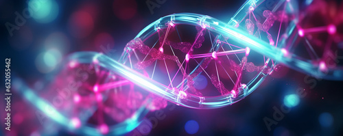 DNA illustration in blue and pink 