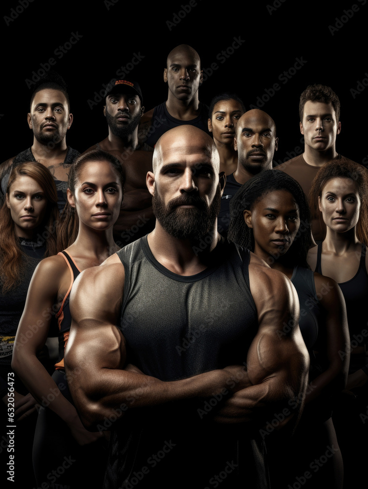 A diverse collection of fitness enthusiasts performing unified movements in a dimly lit studio a unified proof of the power of determination. A diverse collection of fitness enthusiasts performing unified movements in a dimly lit studio a unified proof of the power of determination.