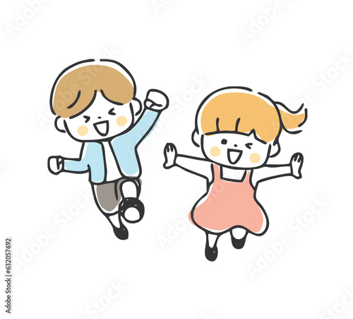 女の子と男の子のイラスト