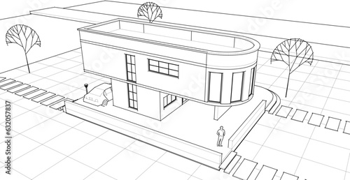 architecture house with consoles 3d