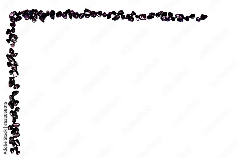 White space for text framed by shining glittering purple lilac gem stones White space for text framed by shining glittering purple lilac gem stones