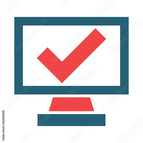 Checkin Glyph Two Color Icon Design
