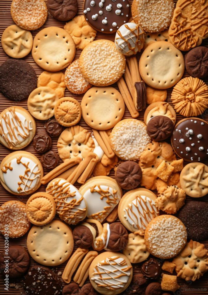 Delicious cookies in box arrangement