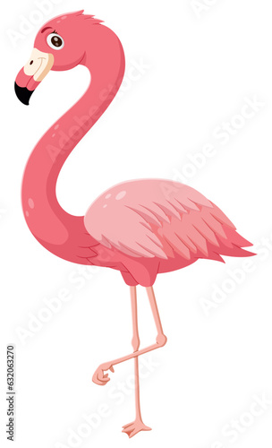 Cute cartoon flamingo posing. Vector illustration © bahtiarmaulana