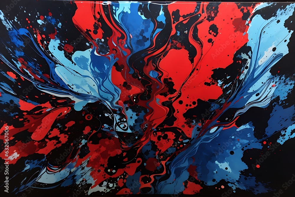 A beautiful High resulation Acrylic blue,black and red colors in water. Ink blot. Abstract background A beautiful High resulation Acrylic blue,black and red colors in water. Ink blot. Abstract background