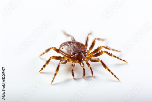 Insect tick is isolated on a white background. dangerous insect photo