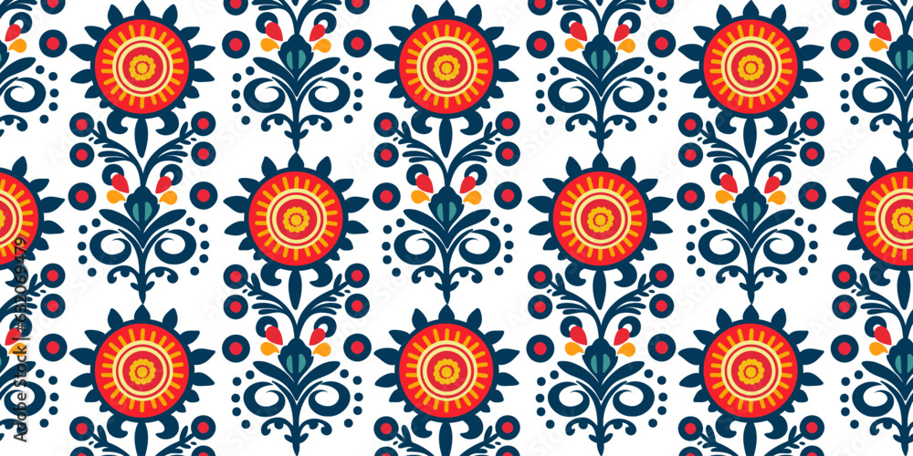 Seamless patern in indian style, for wallpaper, fill pattern, web page background, surface textures, vector illustration
