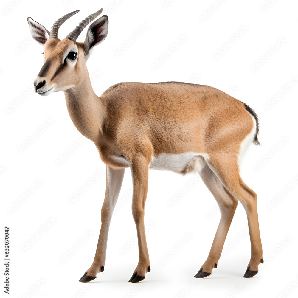 Antelopes isolated on white background.