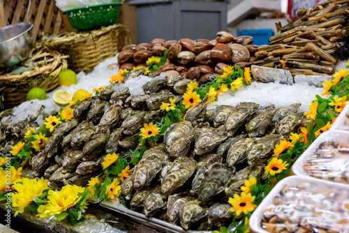 Oysters for sale at the Casablanca fish market