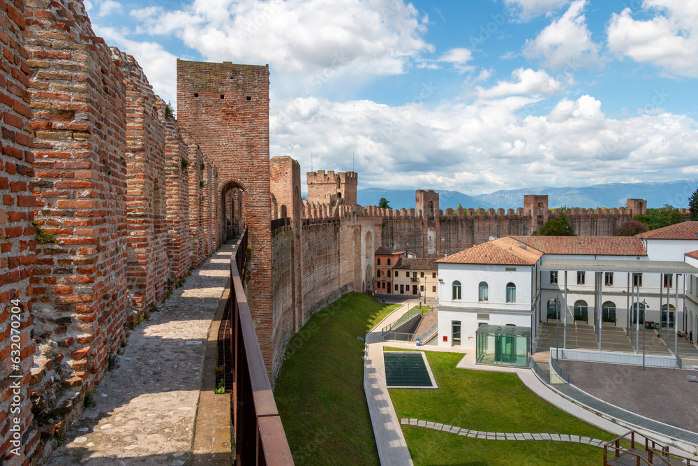 the famous medieval defensive walls of the city of Cittadella