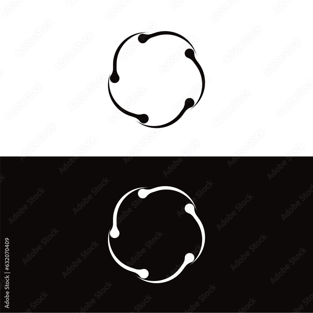 Black and white circle vector logo template design Black and white circle vector logo template design