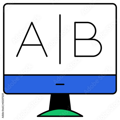 ab testing black outline filled color icon