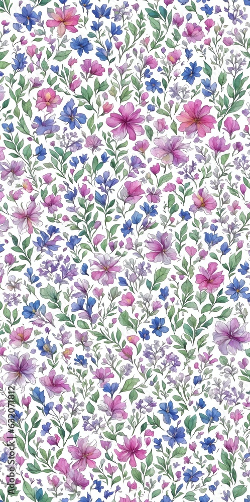 Spring flowers background. AI generated illustration