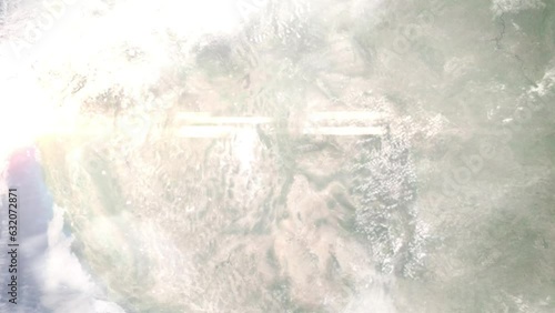 Zoom in from space and focus on Lehi, Utah, USA. 3D Animation. Background for travel intro. Elements of this image furnished by NASA