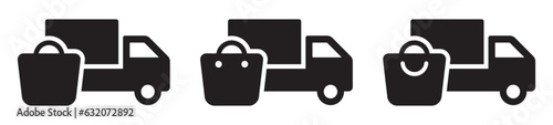 Delivery truck. Truck shopping icon, vector illustration