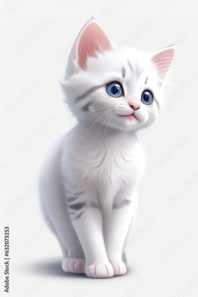 a cute white cat