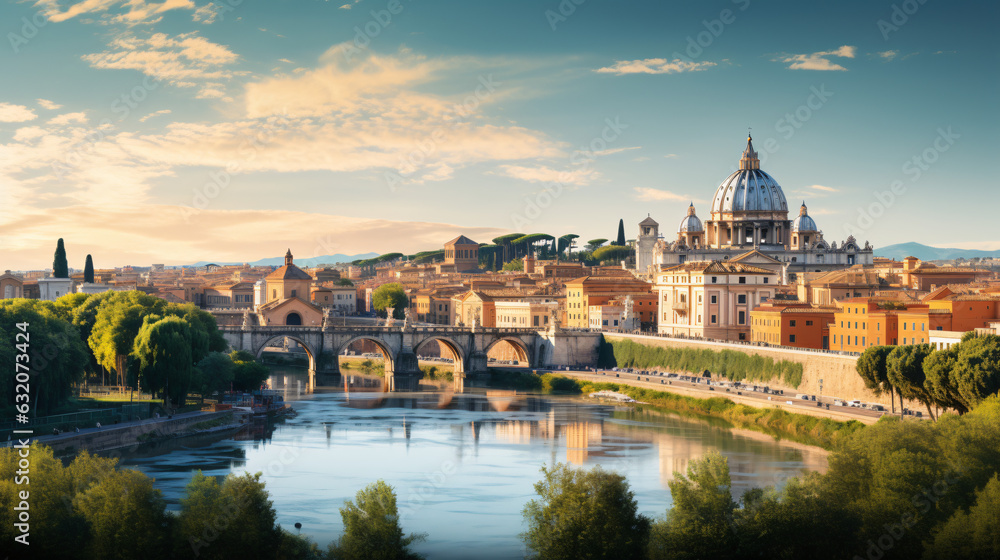 Rome city Beautiful Panorama view