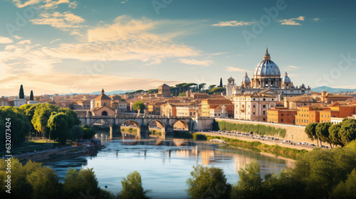 Rome city Beautiful Panorama view