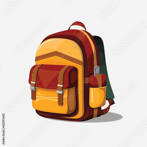 school backpack vector flat minimalistic isolated illustration