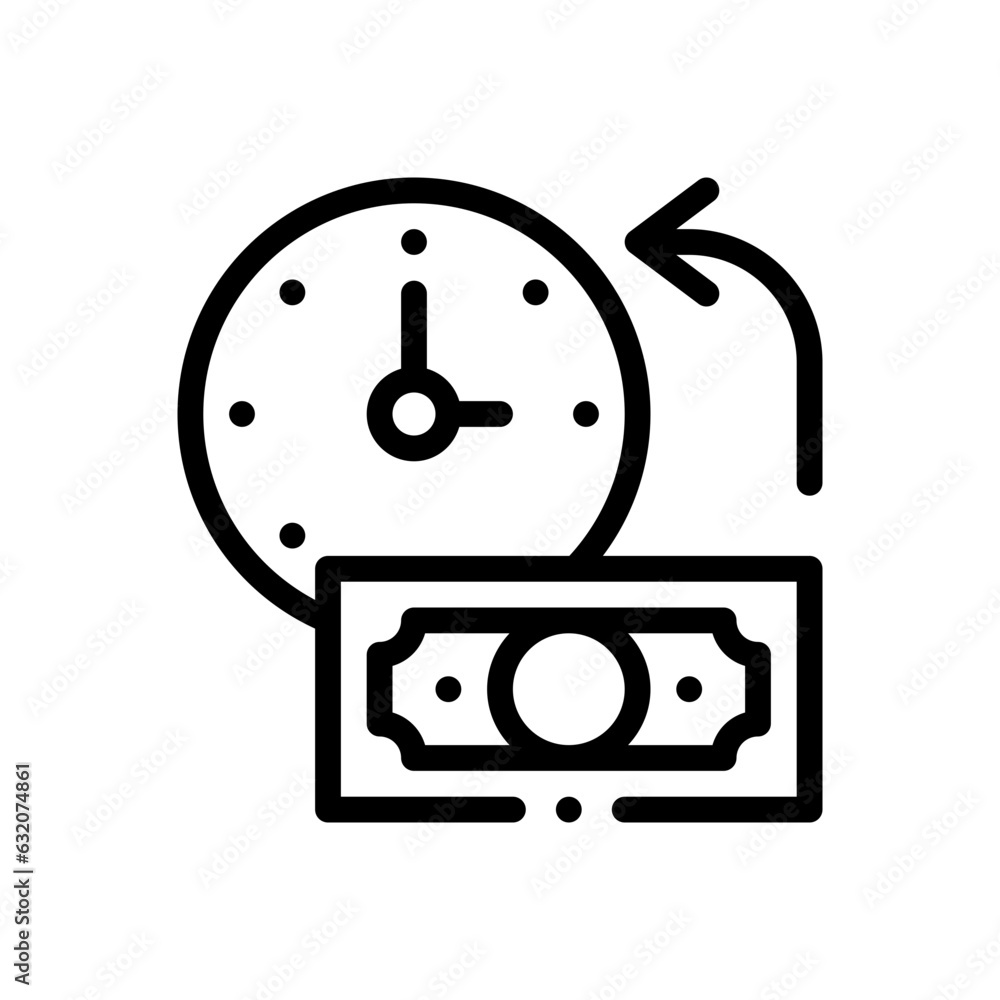 Obraz premium late payment line icon