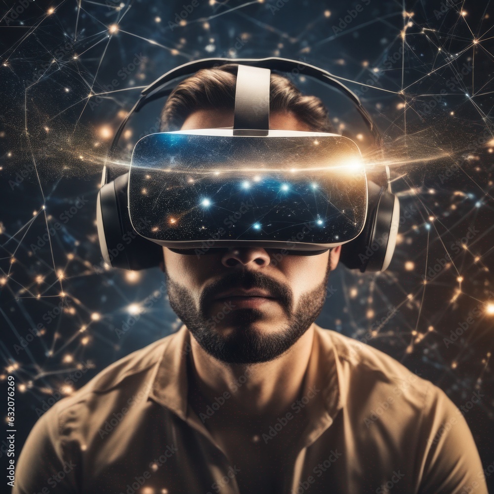 a Man using virtual reality glasses a Man using virtual reality glasses