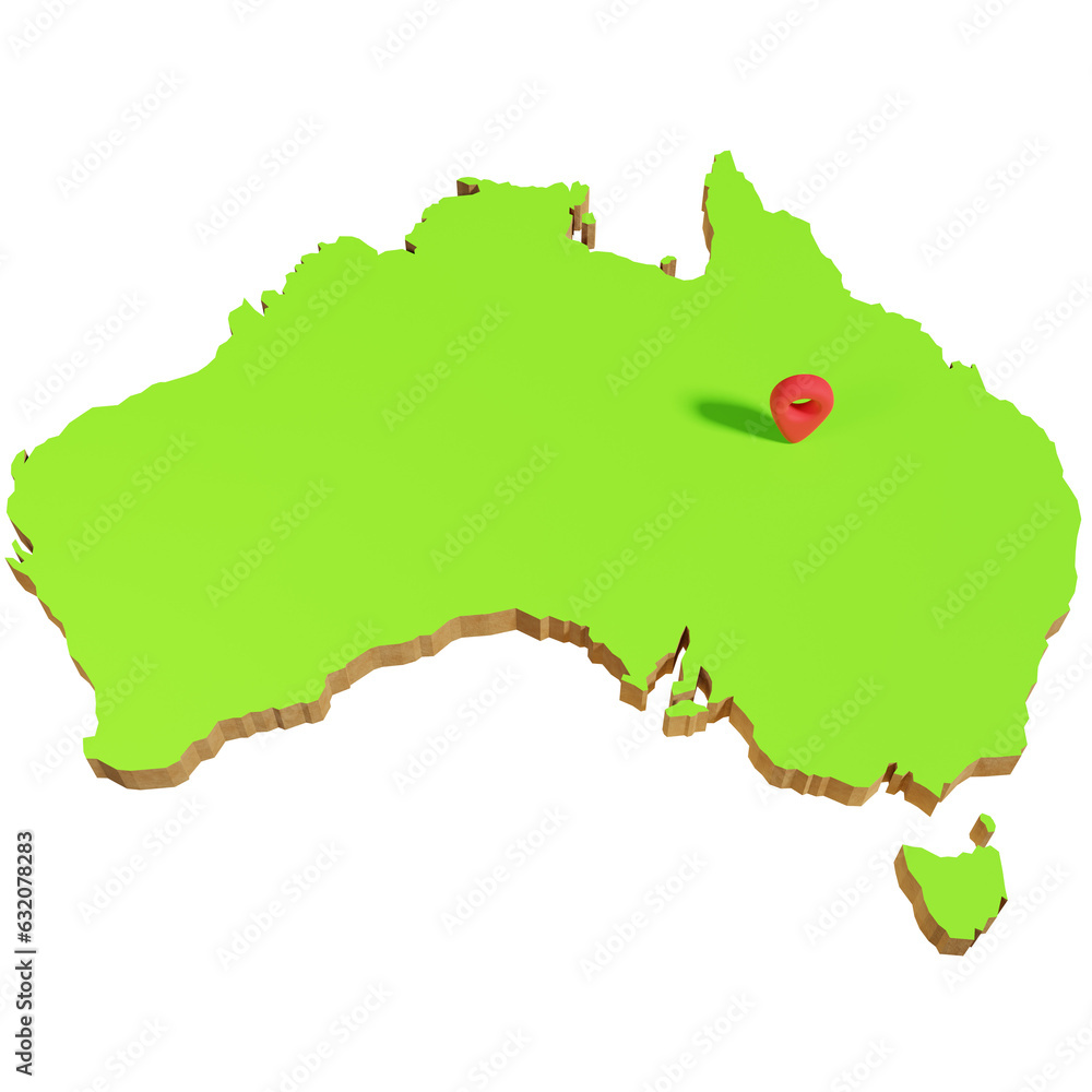 3D Australia map illustration
