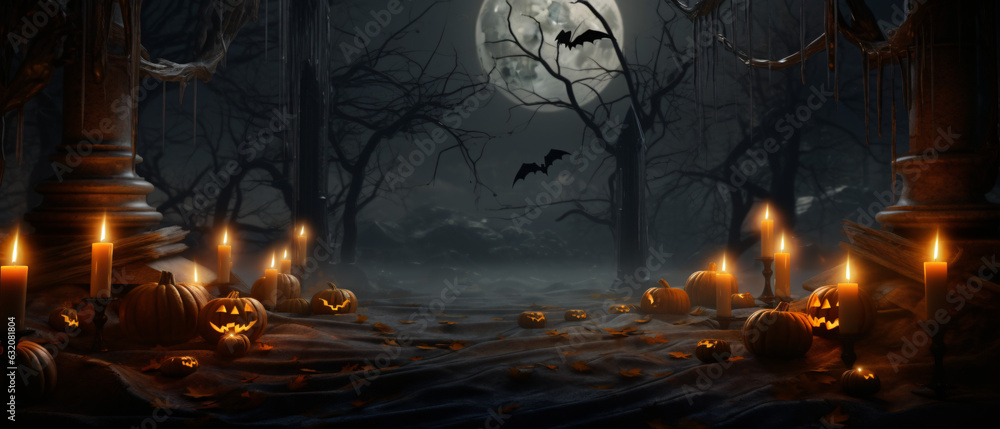Background with candles for a Halloween