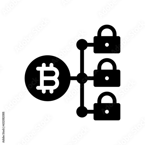 blockchain glyph icon