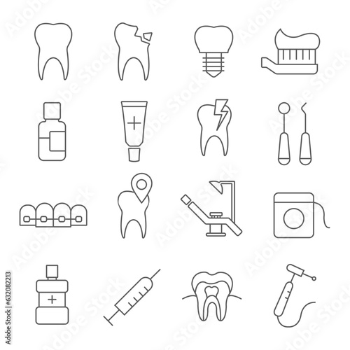 Badges for dental care. Dentistry. Vector image.