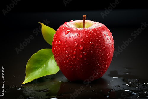 Sweet fruit apple isolated on black background