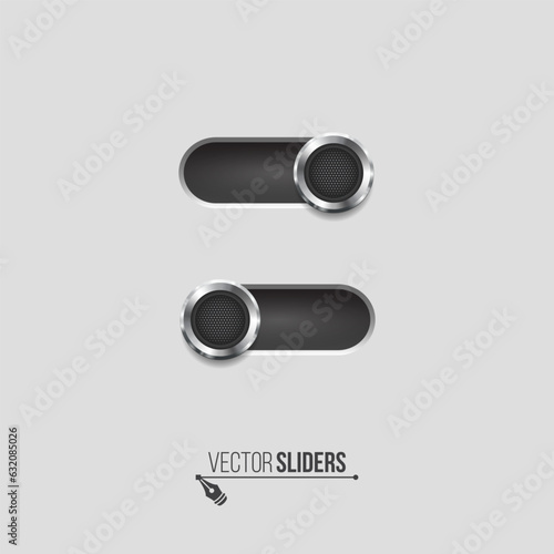 Ui sliders. Web UI elements design. Vector illustration.