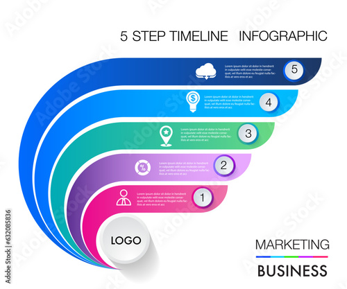 Design template, funnel marketing infographic steps and icon of digital marketing concept
