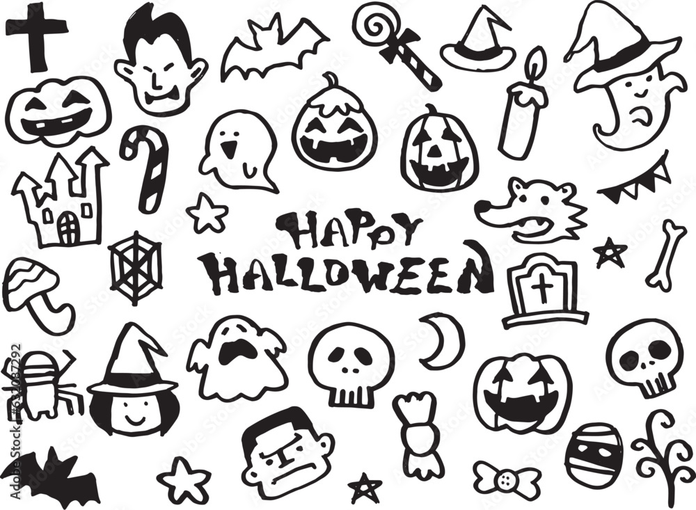 秋の可愛いハロウィンイラスト素材集 秋の可愛いハロウィンイラスト素材集