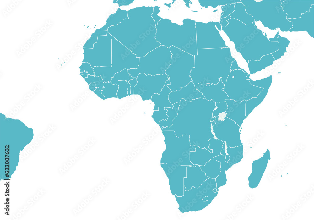 アフリカ諸国と周辺国の地図、大西洋、バックグラウンド
